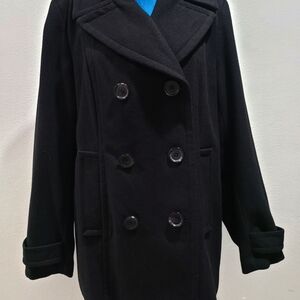 Black Double-Breasted Peacoat